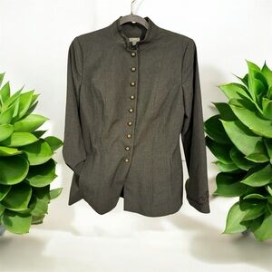 J. Jill Women's Charcoal Button-Down Shirt